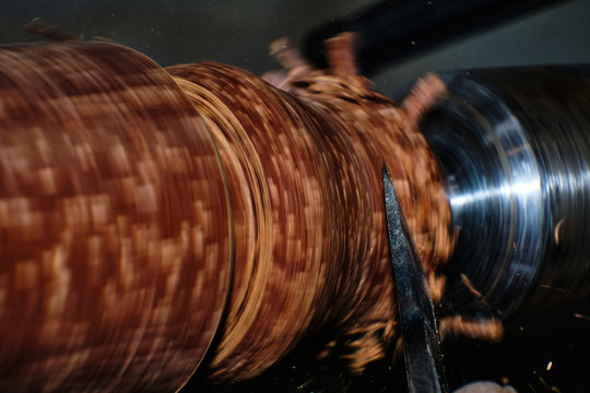 Foto scattata a Tassarolo durante un lavoro di tornitura.