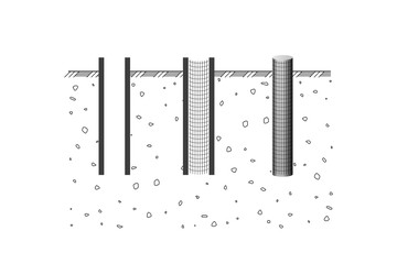 Pipe pile. Construction steps.