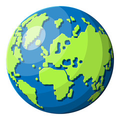 World map silhouette. Planet earth. Cartography and geography. Vector illustration in flat style