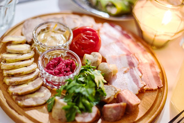 few slices of delicacies