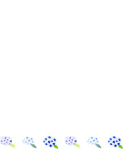 アジサイ　水彩　フレーム