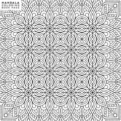 Foto op Plexiglas Flower Mandala. Coloringbook page template © lovelymandala