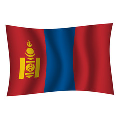 Mongolia flag background with cloth texture. Mongolia Flag vector illustration eps10. - Vector
