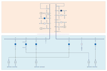 Electric wiring diagram for power transformers