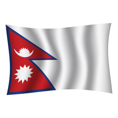 Nepal flag background with cloth texture. Nepal Flag vector illustration eps10. - Vector