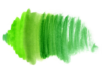 Bright green abstract watercolor shape
