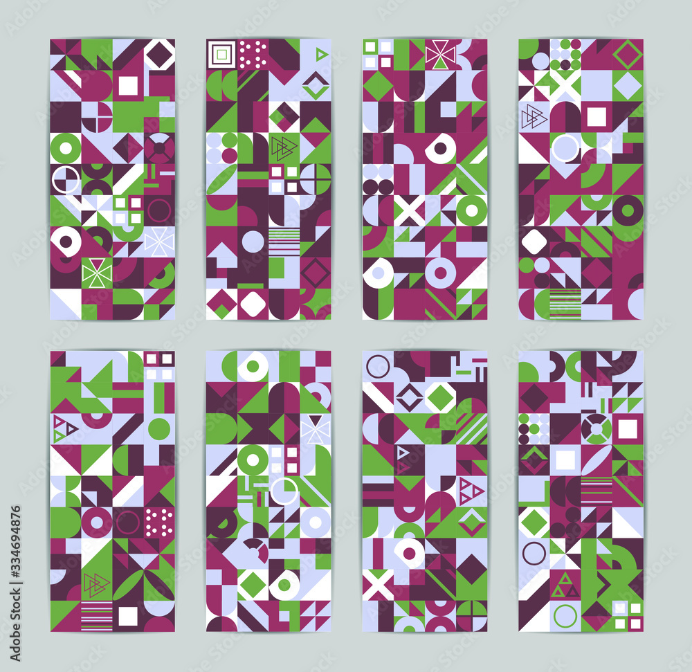 Poster retro pattern of different shapes. colorful vector mosaic backdrop. geometric hipster retro backgrou