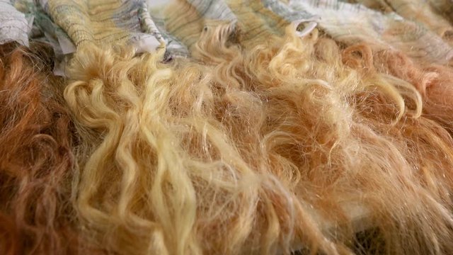 beautiful artificial hair. Wig production, real hair wigs