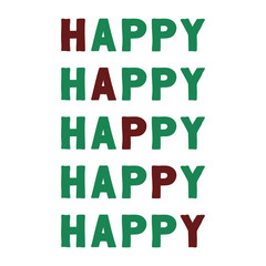 Happy Colorful isolated vector saying