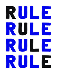 Rule Colorful isolated vector saying
