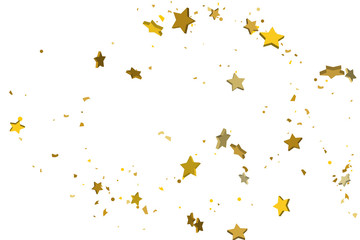 Gold volumetric star-confetti