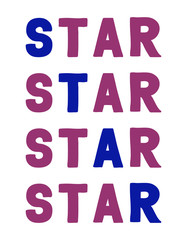 Star Colorful isolated vector saying
