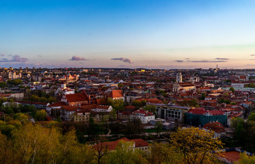 View of the old city of Vilnius from Three Cross Mountain.