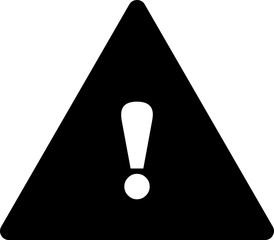 Caution black icon with triangle form