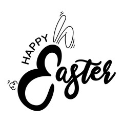 Happy Easter lettering,Hand drawn calligraphy design for holiday greeting card and invitation of the happy Easter day. Vector illustration.