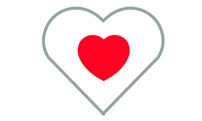 Heart symbols stacked on a white background