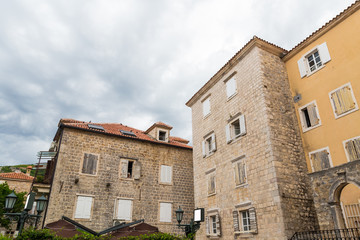 Elements of old town houses in Montenegro. Country of Europe.
