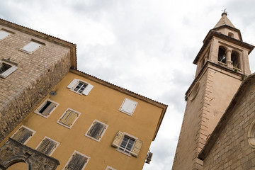 Elements of old town houses in Montenegro. Country of Europe. 