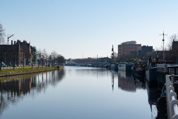 Fototapeta na wymiar Shipping canal around Bruges, Belgium
