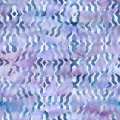 Seamless wet-on-wet blue watercolor wash grungy wet painted graphic design. Seamless repeat raster jpg pattern swatch.