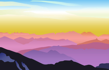 Obraz na płótnie Canvas Sunrise in the mountains. 