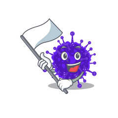 A nationalistic nidovirales mascot character design with flag