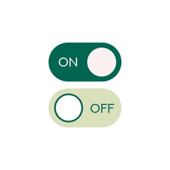 Switch on or off. Flat design. Vector icon. 