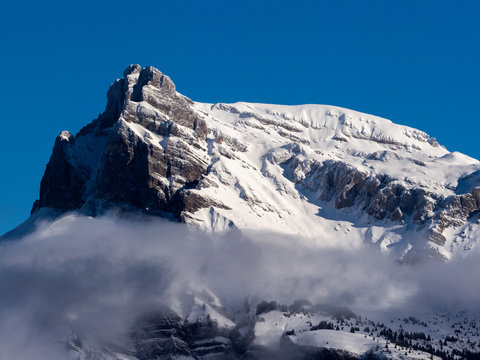 panorama des Alpes depuis Combloux en France