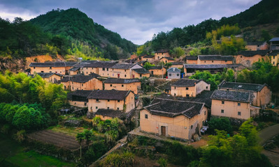 Fototapeta premium beautiful countryside landscape of China's ancient historic village in mountains