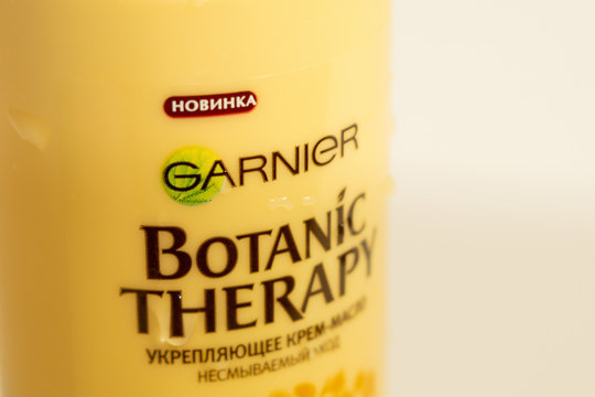 Tyumen, Russia - November 25, 2019: garnier therapy Hair shampoo Garnier Botanic therapy Stock | Adobe Stock