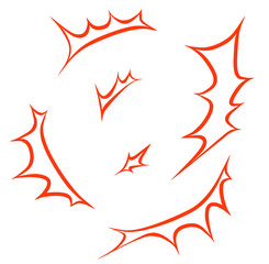 イラスト素材　効果　衝撃　電気　バトル