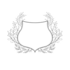 Floral botanical frame and monogram.