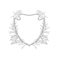 Floral botanical frame and monogram.