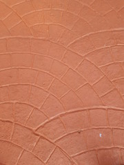 Closeup of pattern on cement ground in the garden.  Design concept. 