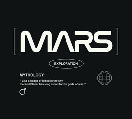 mars fashion slogan for different apparel and T-shirt. - Vector