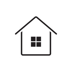 Home icon. House symbol for web button. Vector illustration.