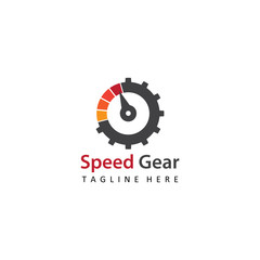 speed gear auto motive logo template design vector