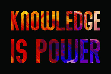  Knowledge is power Colorful isolated vector saying