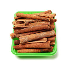 Cinnamon on a white background