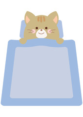 朝起きたネコのイラスト