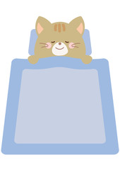 ぐっすり寝るネコのイラスト