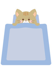 不眠症　眠れないネコのイラスト