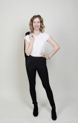 business frau lady im office outfit anzug hosenanzug jacket stoffhose