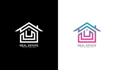 Geometric Real Estate Logo Free Vector