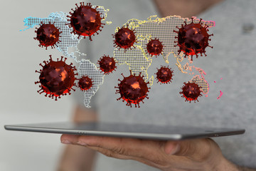 virus. Novel, people  Concept  quarantine.