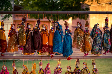 Colorful traditional puppets of Rajasthan