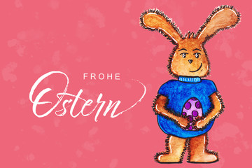 Frohe Ostern Hasen Grußkarte