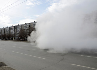 Sanitary treatment of the streets of Chelyabinsk from the coronavirus.