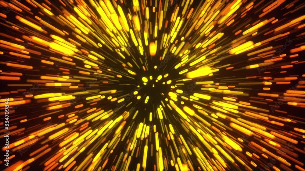 Poster 3d rendering movement through stars. hyper jump into another galaxy. neon glowing rays in motion. co
