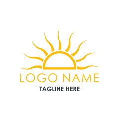 sun icon logo design vector